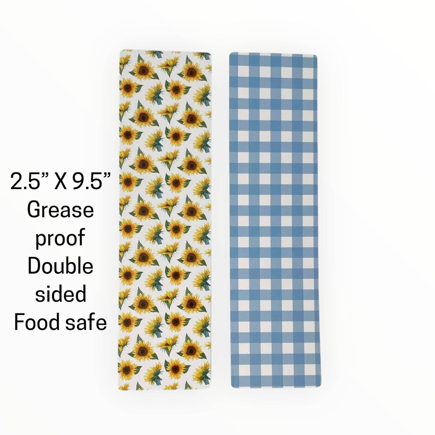 Sunflowers/Blue Plaid/Blue Gingham Tall Cookie Backer
