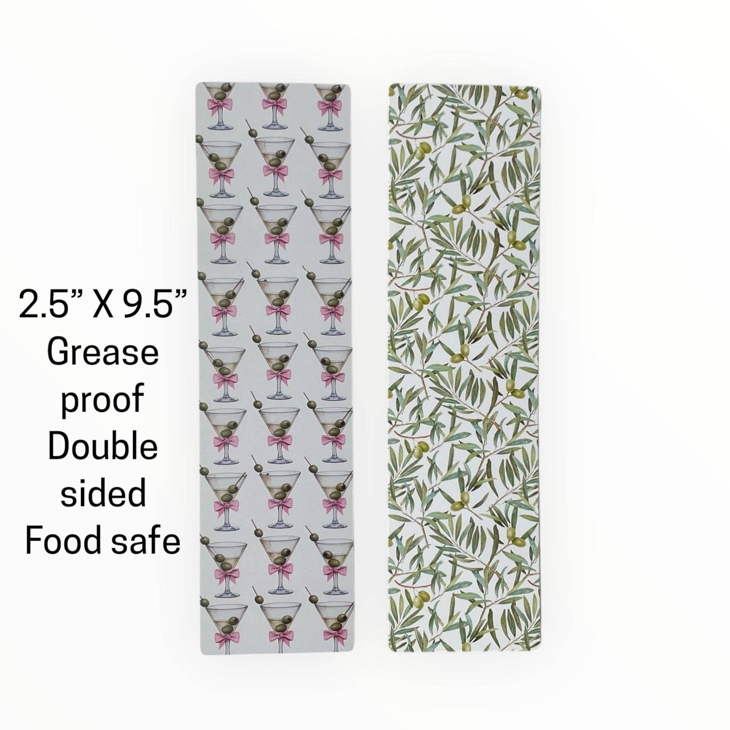 Martini Glass/Olive/Olive Branch Tall Cookie Backer
