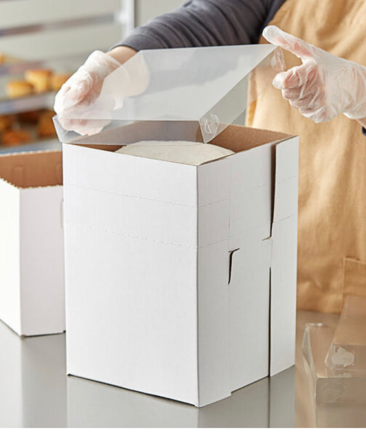 8x8x12" Flexbox White Cake Box