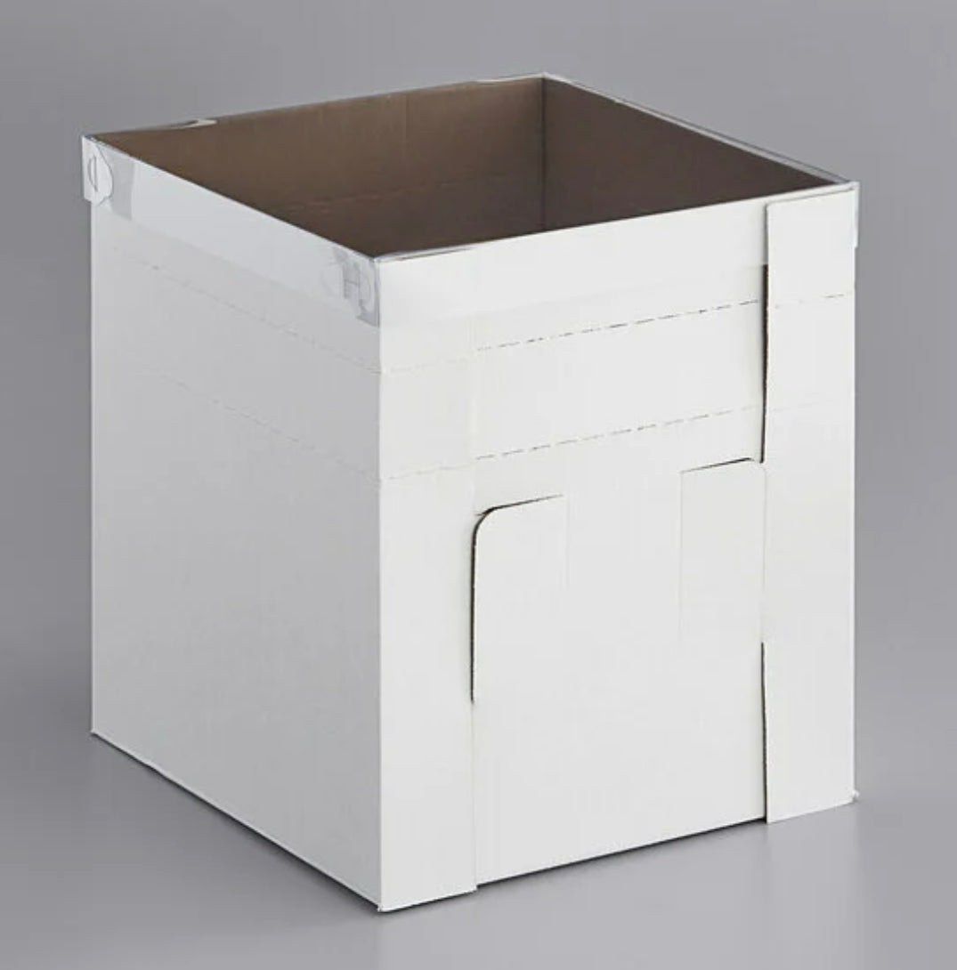 10" x 10" x 12" Flexbox White Adjustable Cake