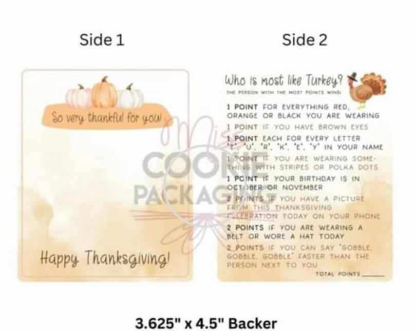 Square Backer-Thanksgiving Place Card