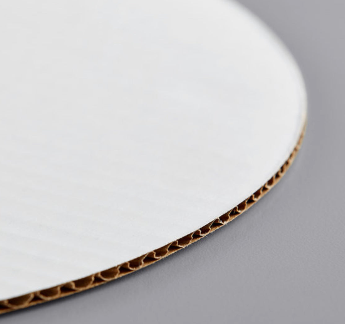 8" White Corrugated Grease Resistant Cake Circle
