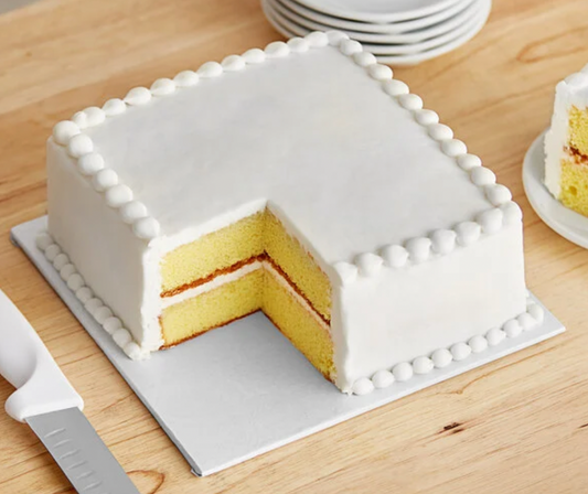 10" Fold-Under 1/4" Thick White Square Cake Drum