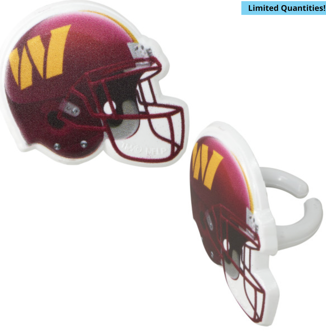 Washington Commanders Football Cupcake Toppers