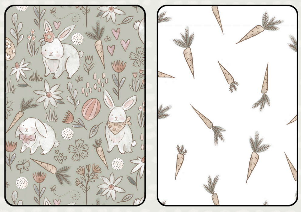 Square Cookie Backers-Bunnies and Carrots