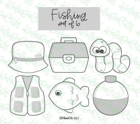 Fishing Set of Mini Cookie Cutters 2"
