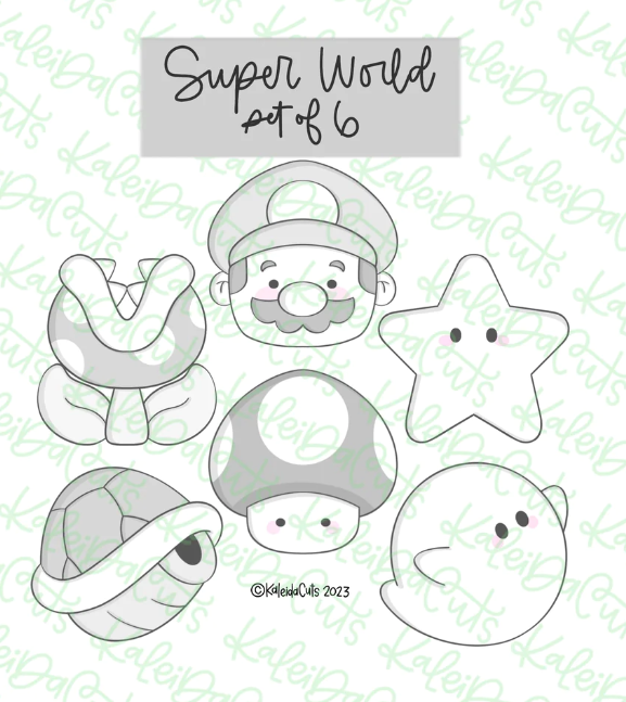 Mini Mario Bros Cookie Cutter Set of 6