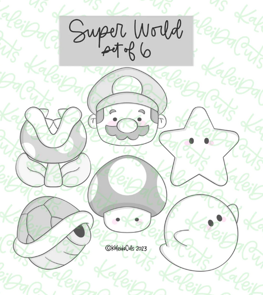 Mini Mario Bros Cookie Cutter Set of 6