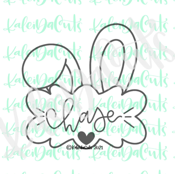 Nancy Bunny Plaque Cookie Cutter 3.5"