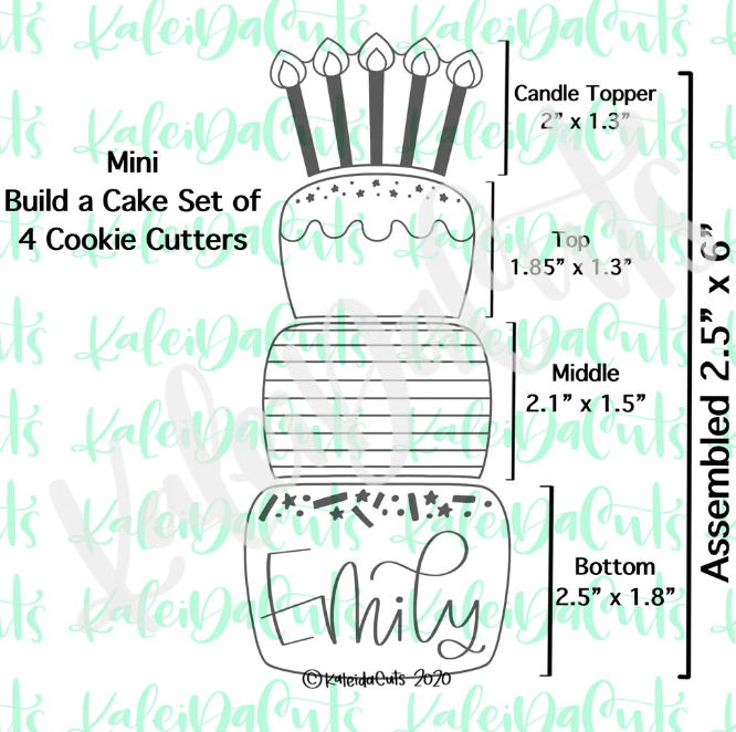 Mini Build a Cake Set of 6 Cookie Cutters