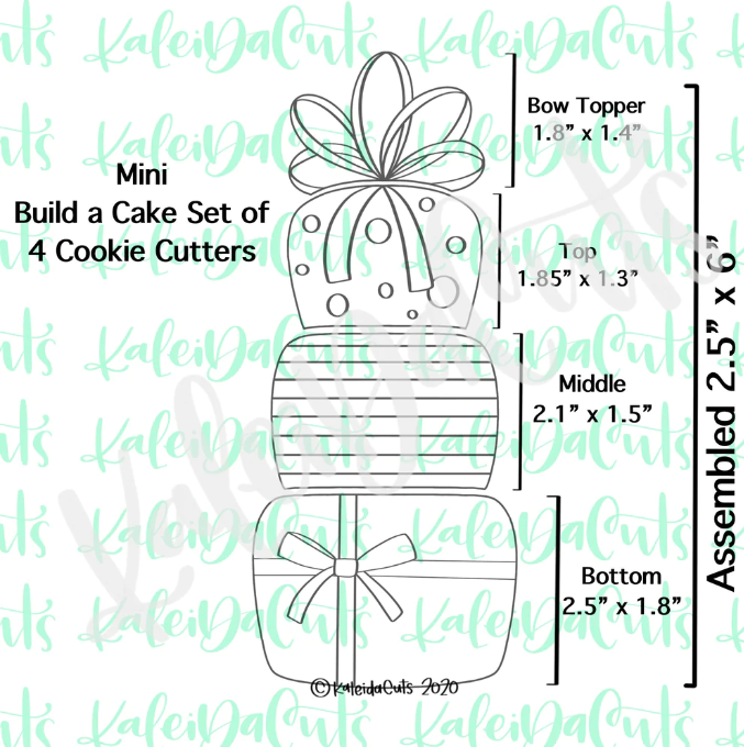 Mini Build a Cake Set of 6 Cookie Cutters