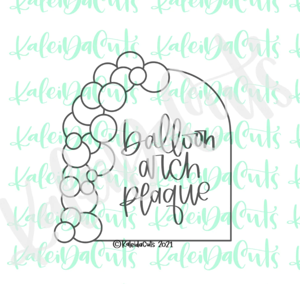 Balloon Arch Plaque Cookie Cutter 3.5"