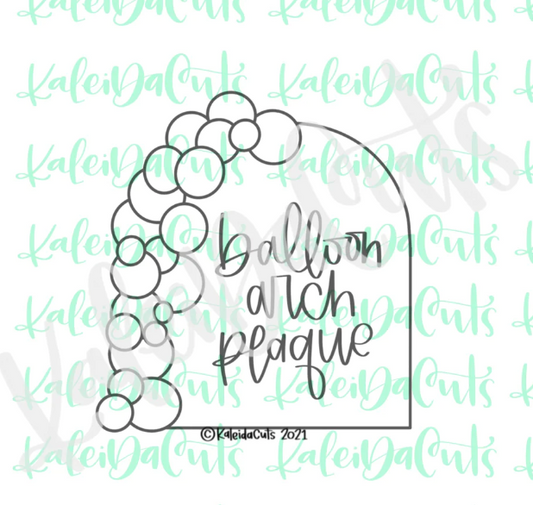 Balloon Arch Plaque Cookie Cutter 3.5"