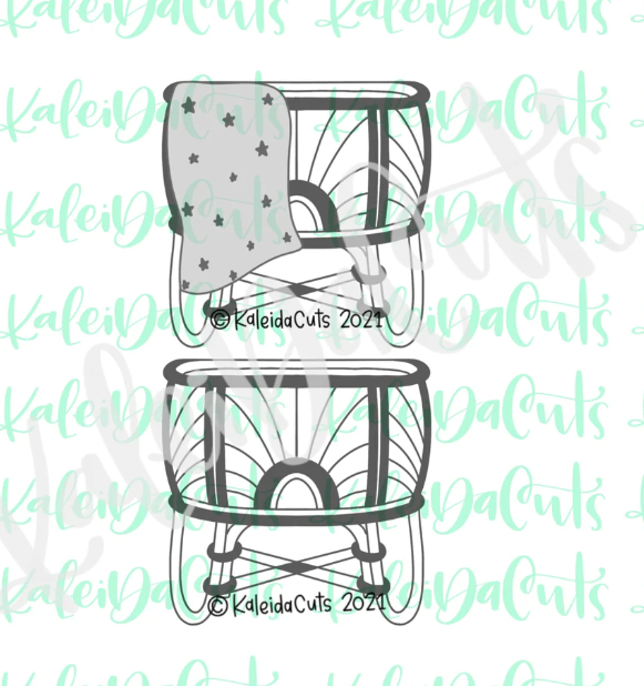 Boho Bassinet Cookie Cutter 3.5"