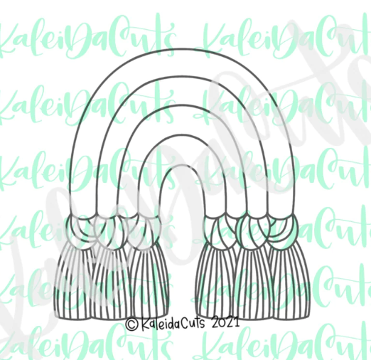 Chunky Tassel Rainbow Cookie Cutter 3.5"