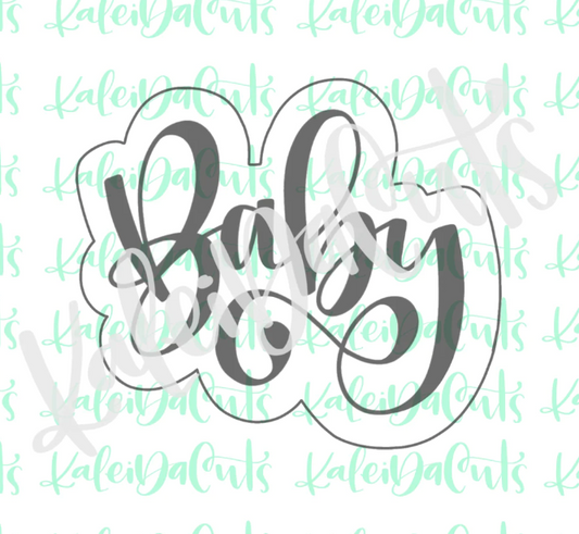 Baby Hand Lettering 2 Plaque Cookie Cutter 3.5"