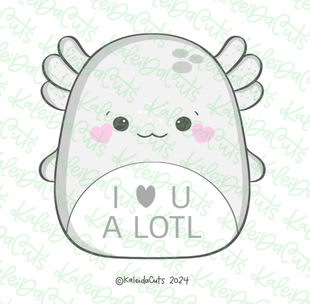 Axolotl Plush Cookie Cutter 3"