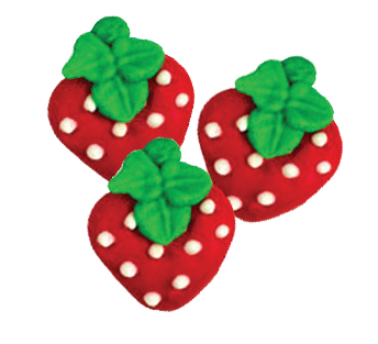 Mini Strawberry 3/4" Royal Icing Decorations