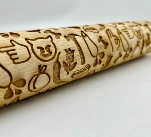 Bake Me Dirty Emoji Embossed Rolling Pin