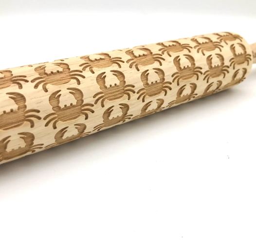 Embossed Crabs Rolling Pin – Baking & Crafting