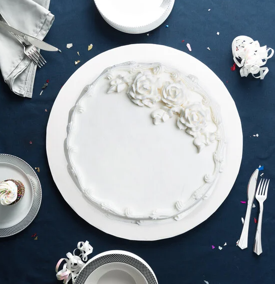 18" White Round Cake Drum