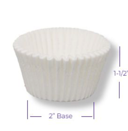 White Baking Cups 2"B 1.5"W