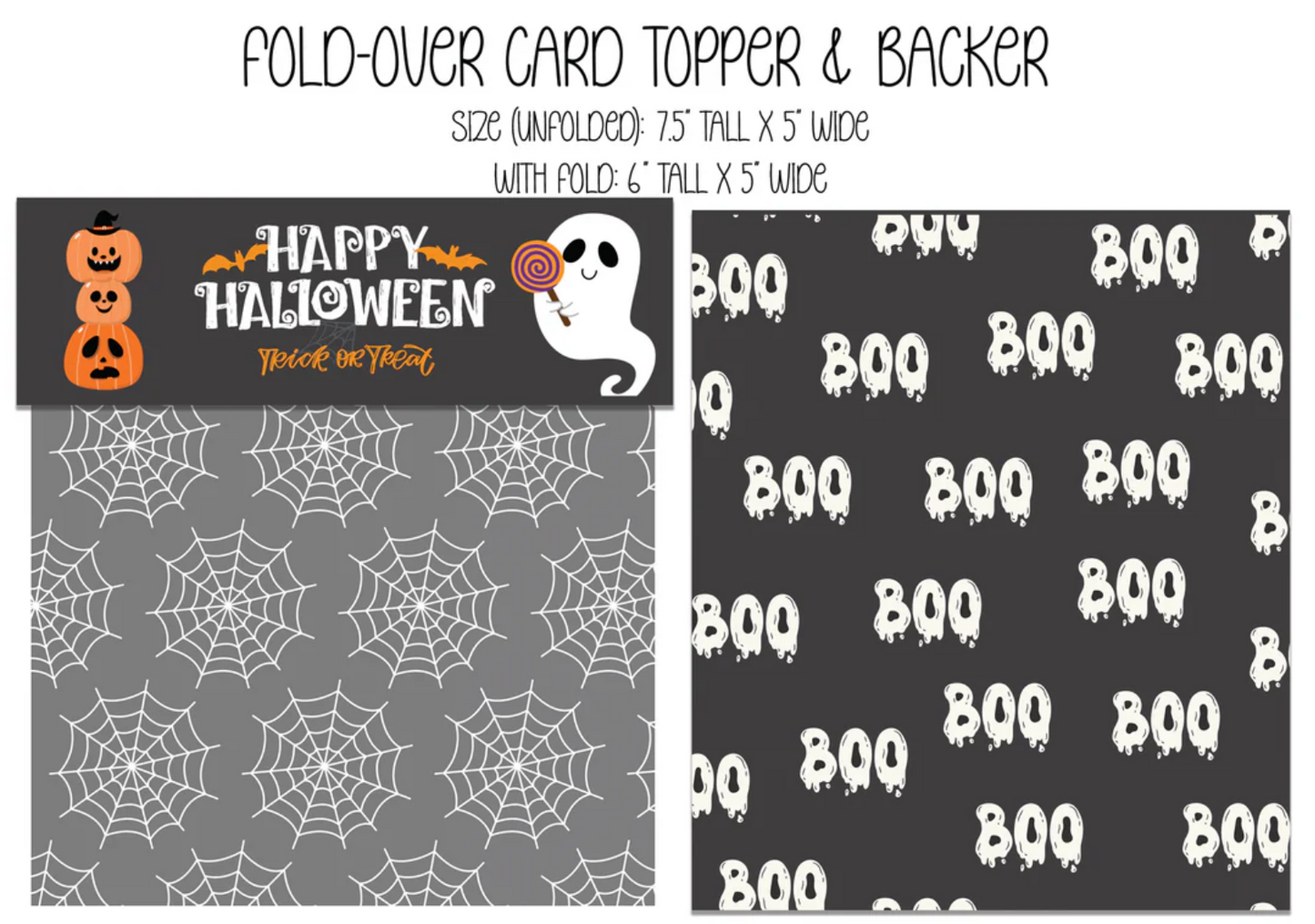 Boo Halloween Topper and Backer
