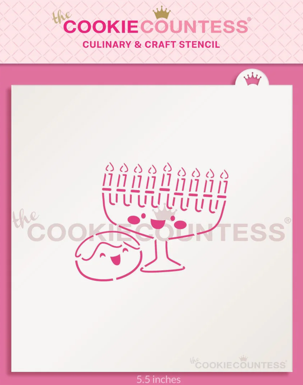 Menorah and Donut PYO Stencil