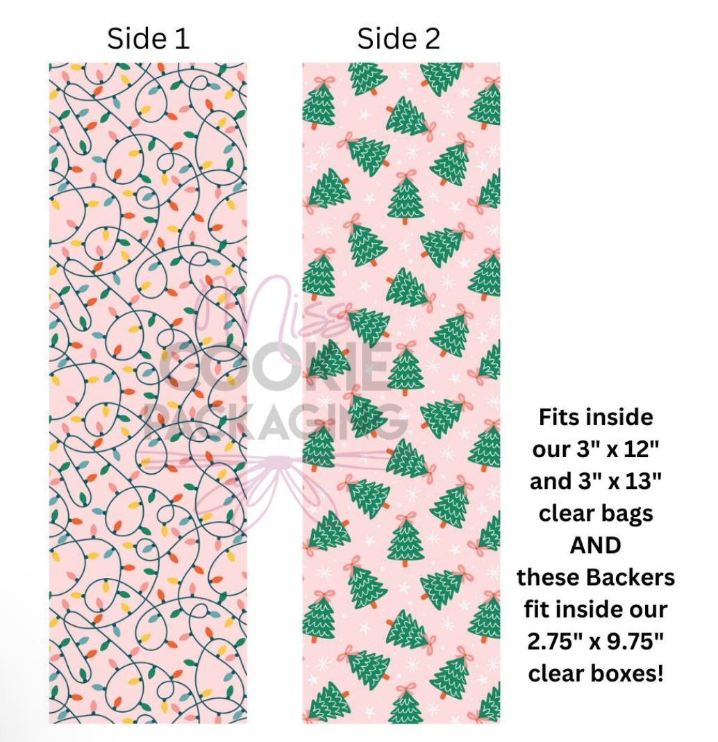 Greaseproof Backer – Lights & Trees – 9.5″ x 2.625