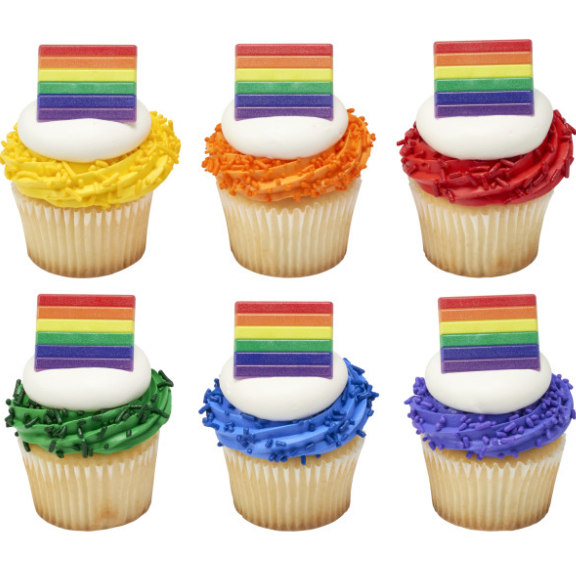 Pride Flag Cupcake Rings