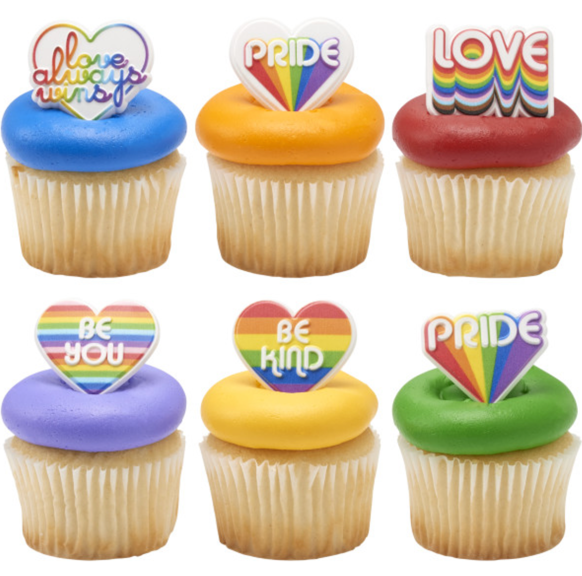 Love Always Wins Cupcake Rings