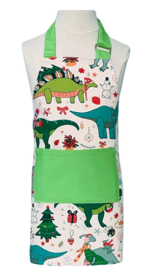 Christmas Dinosaur Apron-Child