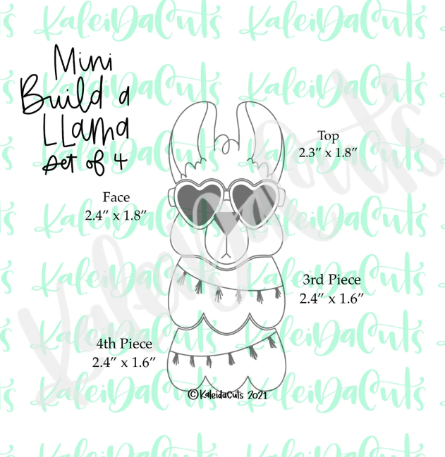 Mini Build a Llama Cookie Cutter-Set of 4