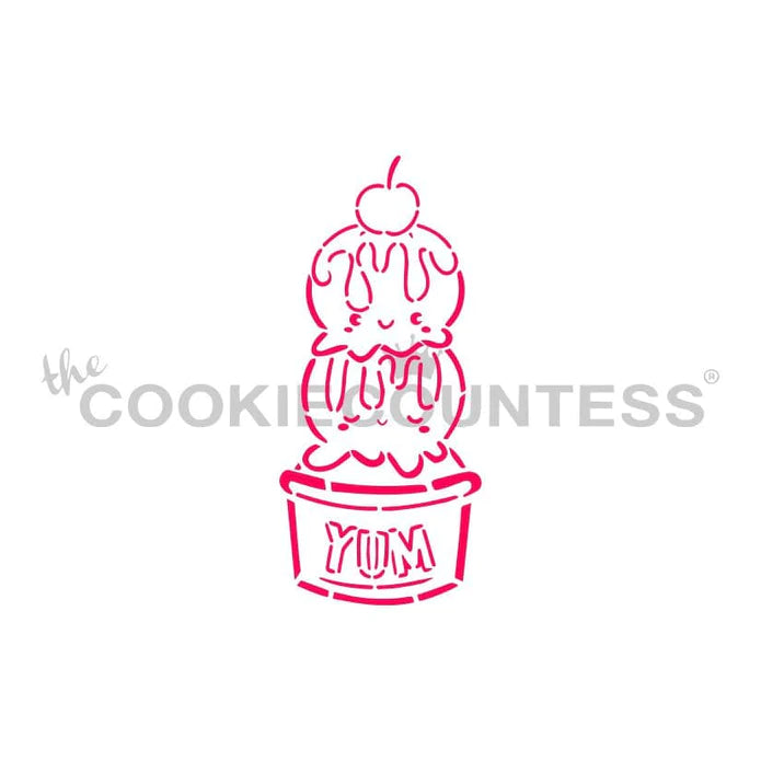 Yum Ice Cream Stencil PYO