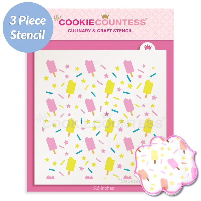 Popsicle 3 Piece Pattern Stencil