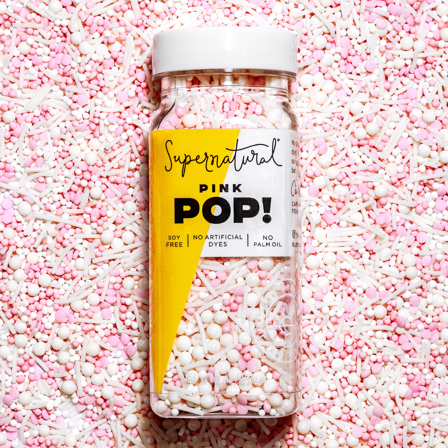 Supernatural - Dye-Free Pink Pop! Nonpareils Sprinkles