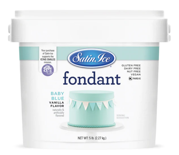 Satin Ice Baby Blue Vanilla Fondant