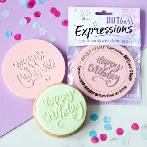 OUTboss Texture Tiles-Elegant Happy Birthday