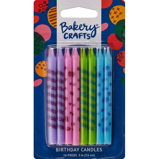 Pastel Stripe and Dot Candles