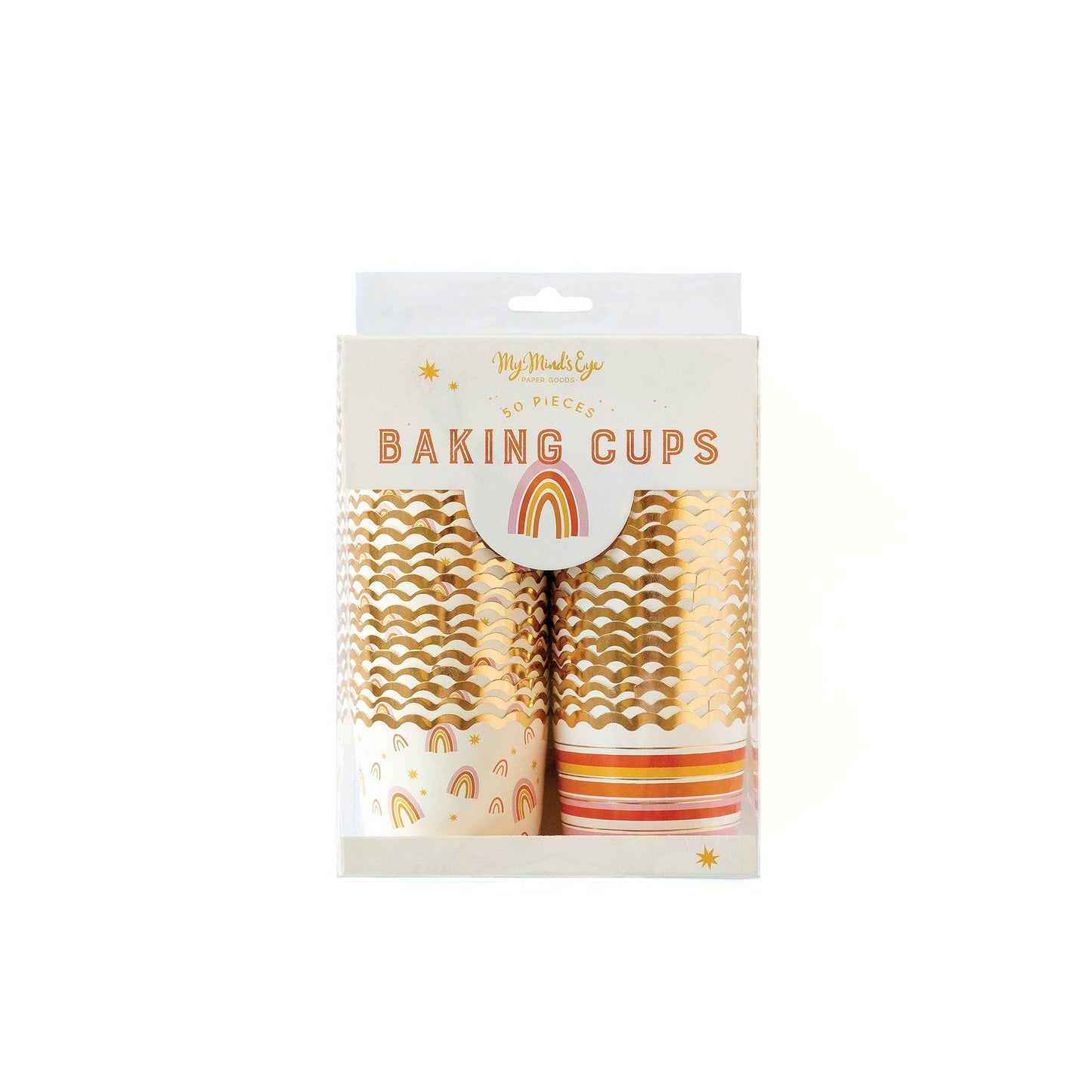 Gold Foil Rainbow Stripe Food Cups