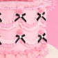 Bow Cake Toppers - 12 black + pearl cake toppers