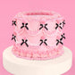 Bow Cake Toppers - 12 black + pearl cake toppers