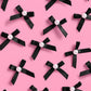 Bow Cake Toppers - 12 black + pearl cake toppers