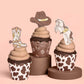 Western Rodeo Cupcake Set of 24 Liners + Toppers
