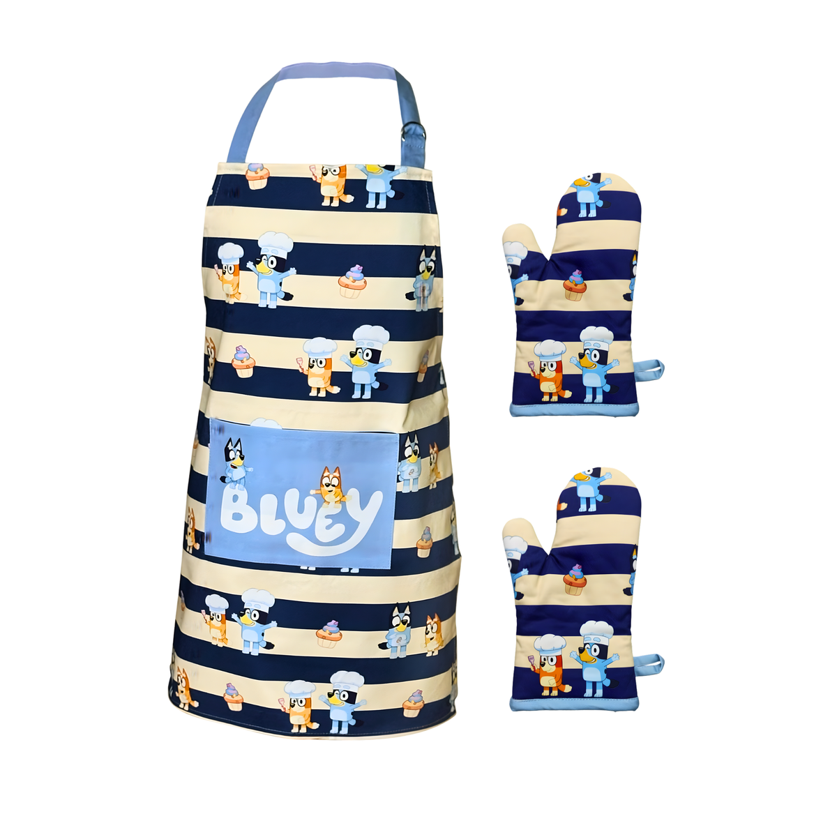 Bluey Youth Apron and Oven Mitt Set - 3pc Chef Outfit