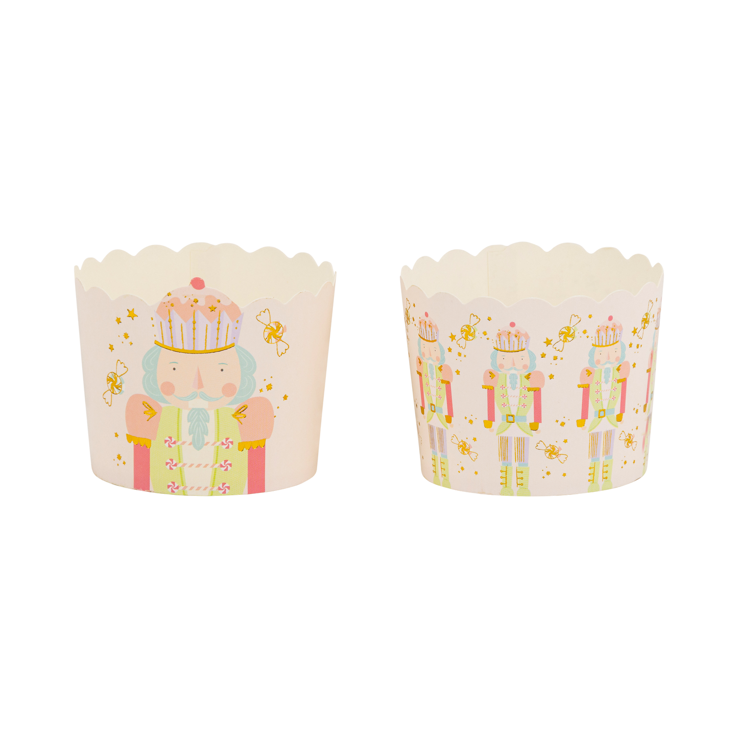 Gold Foil Nutcracker Shaped 5 oz Baking Cups