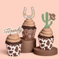 Western Rodeo Cupcake Set of 24 Liners + Toppers