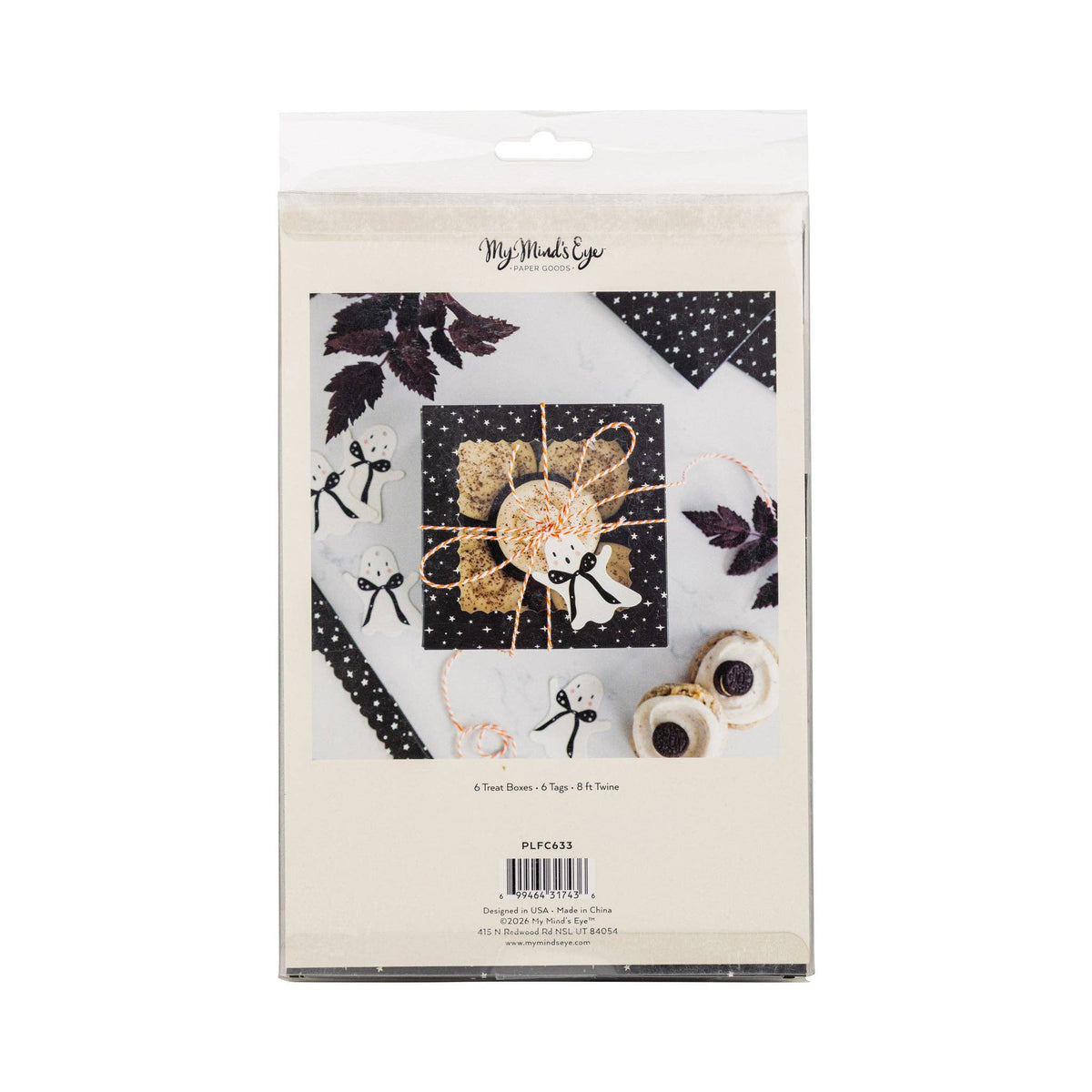 Ghost with Bow Cookie Box (6ct)