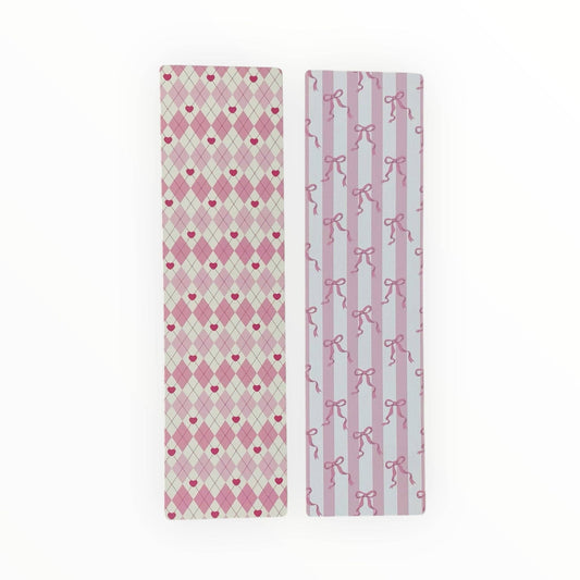 Coquette/Pink Bows/Pink Argyle Tall Cookie Backer