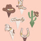 Western Rodeo Cupcake Set of 24 Liners + Toppers